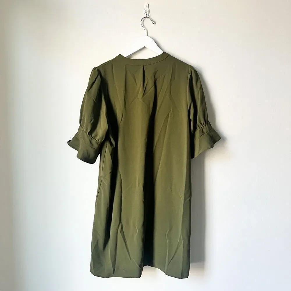 (Sold) NWOT Amazon Notched Neck Flounce Sleeve Tunic Dress Size XL - Picture 8 of 9